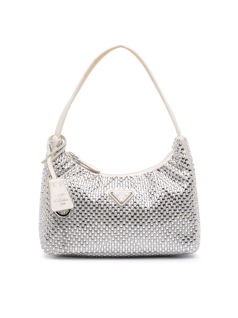 Prada Silver Crystal-Studded Shoulder Bag - Picture 1 of 9